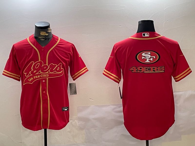 Men San Francisco 49ers Blank Red Gold Joint Name 2024 Nike Limited NFL Jersey style 6->san francisco 49ers->NFL Jersey